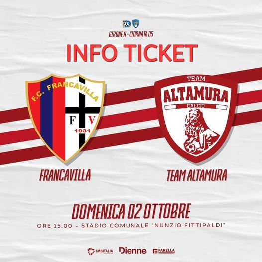 Francavilla – Team Altamura, info settore ospiti