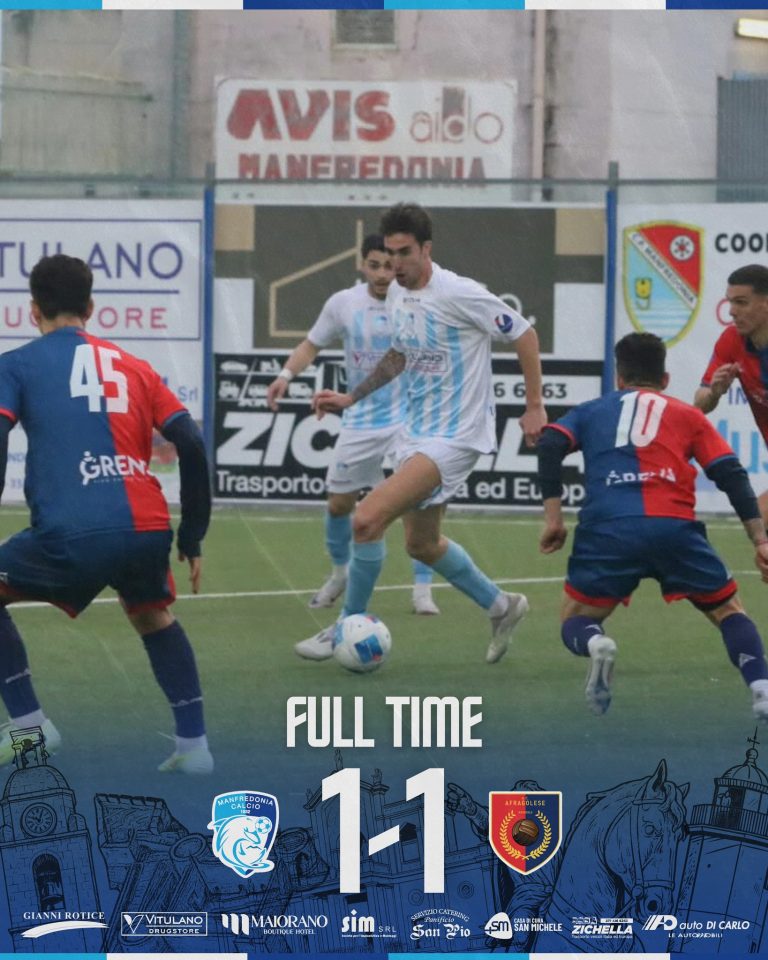 Serie D, il Manfredonia pareggia in casa contro l’Afragolese