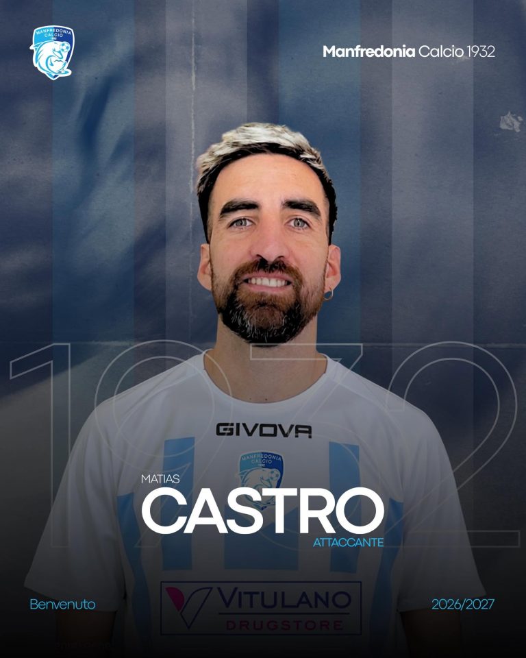 Manfredonia Calcio, colpo dimercato. Arriva il bomber Matias Castro: esperienza, gol e leadership