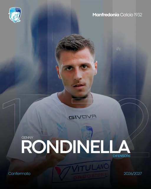 Il Manfredonia Calcio ufficializza la conferma di Genny Rondinella