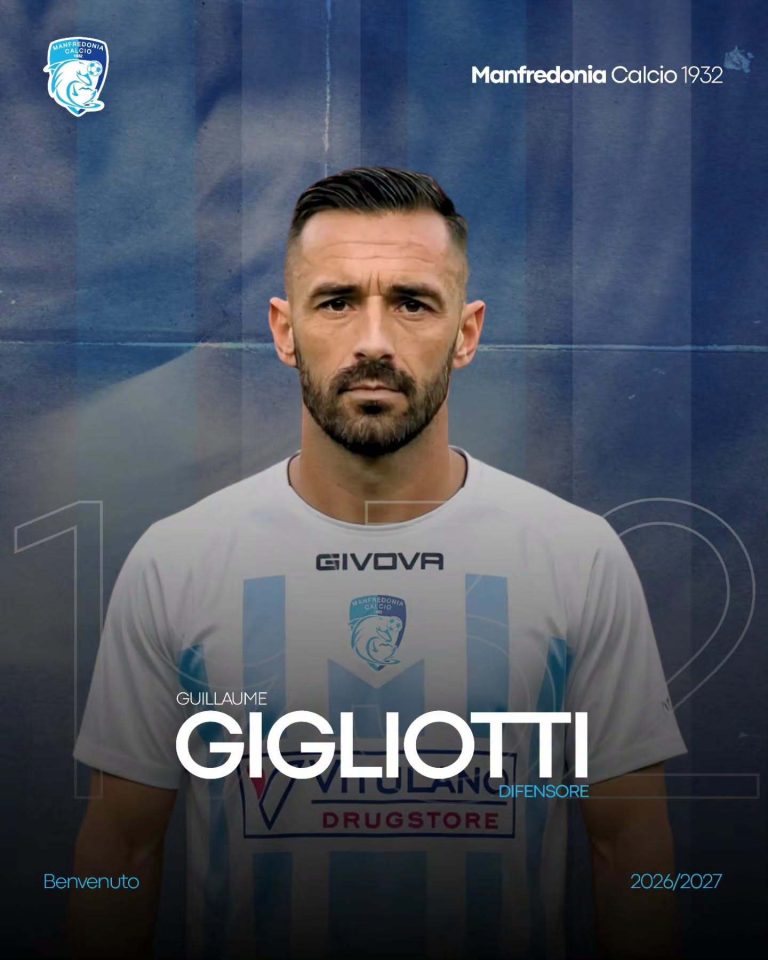 Il Manfredonia Calcio annuncia l’ingaggio del difensore centrale Guillaume Gigliotti