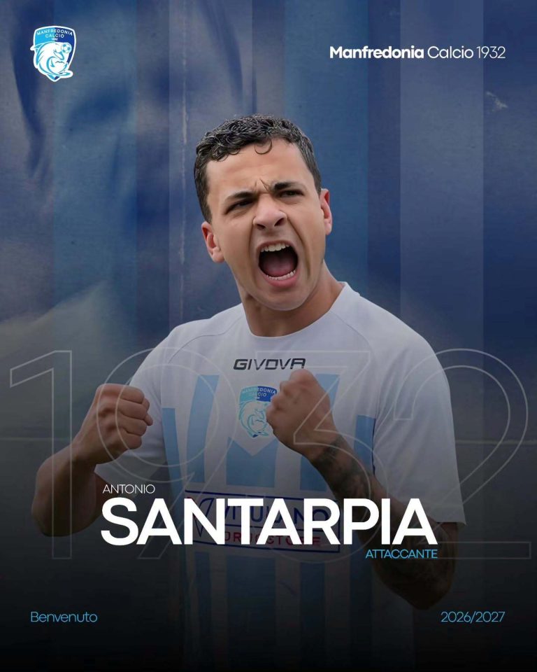 Manfredonia Calcio, colpo in attacco: ufficiale l’arrivo di Antonio Santarpia