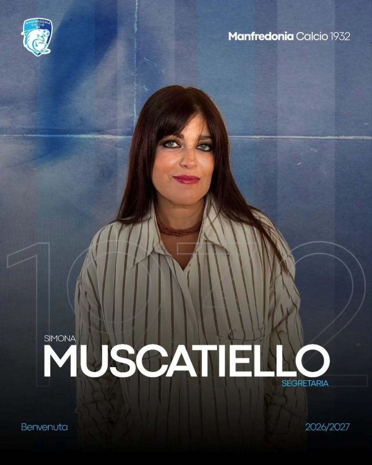 Il Manfredonia Calcio 1932 comunica il ritorno di Simona Muscatiello, che ricoprirà il ruolo di Segretario del club per la stagione sportiva 2026/2027
