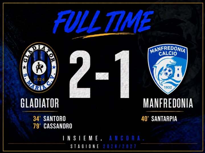 Serie D: sconfitta del Manfredonia in trasferta contro il Gladiatoor